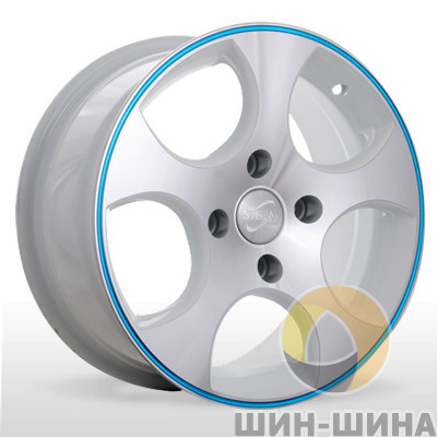 Диски BK 029 WPBluL (White Polished Blue Line) Storm